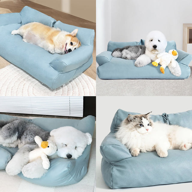 Faux Leather Anti-Scratch Cozy Dog Sofa Bed with Comfort