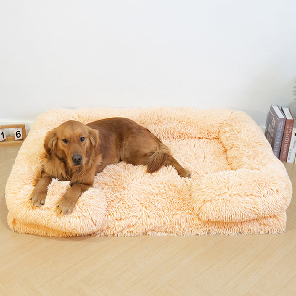 Plush Dog Bed Soft Supportive Easy to Clean Waterproof