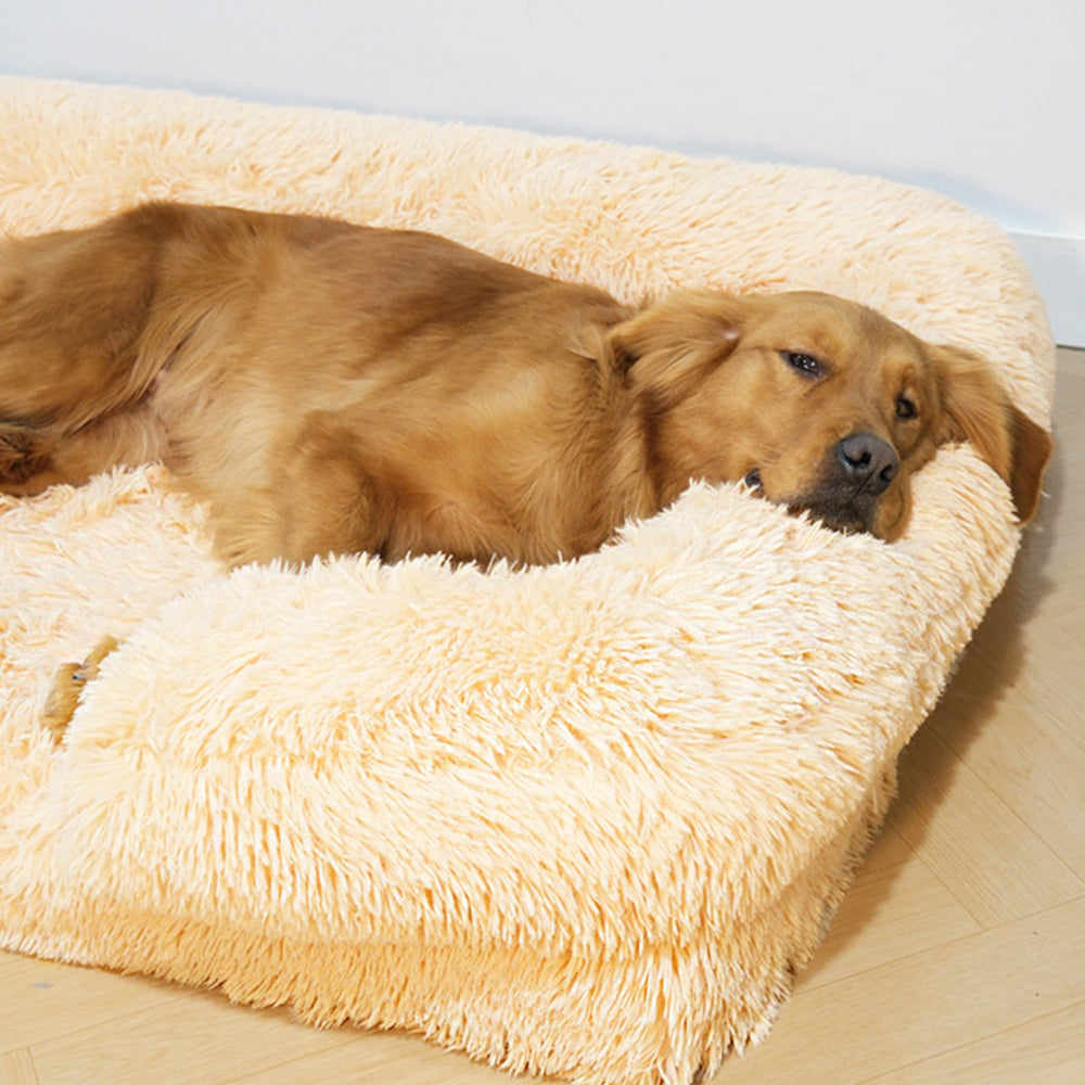 Plush Dog Bed Soft Supportive Easy to Clean Waterproof