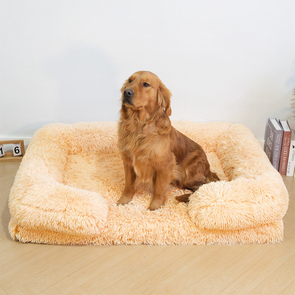 Plush Dog Bed Soft Supportive Easy to Clean Waterproof