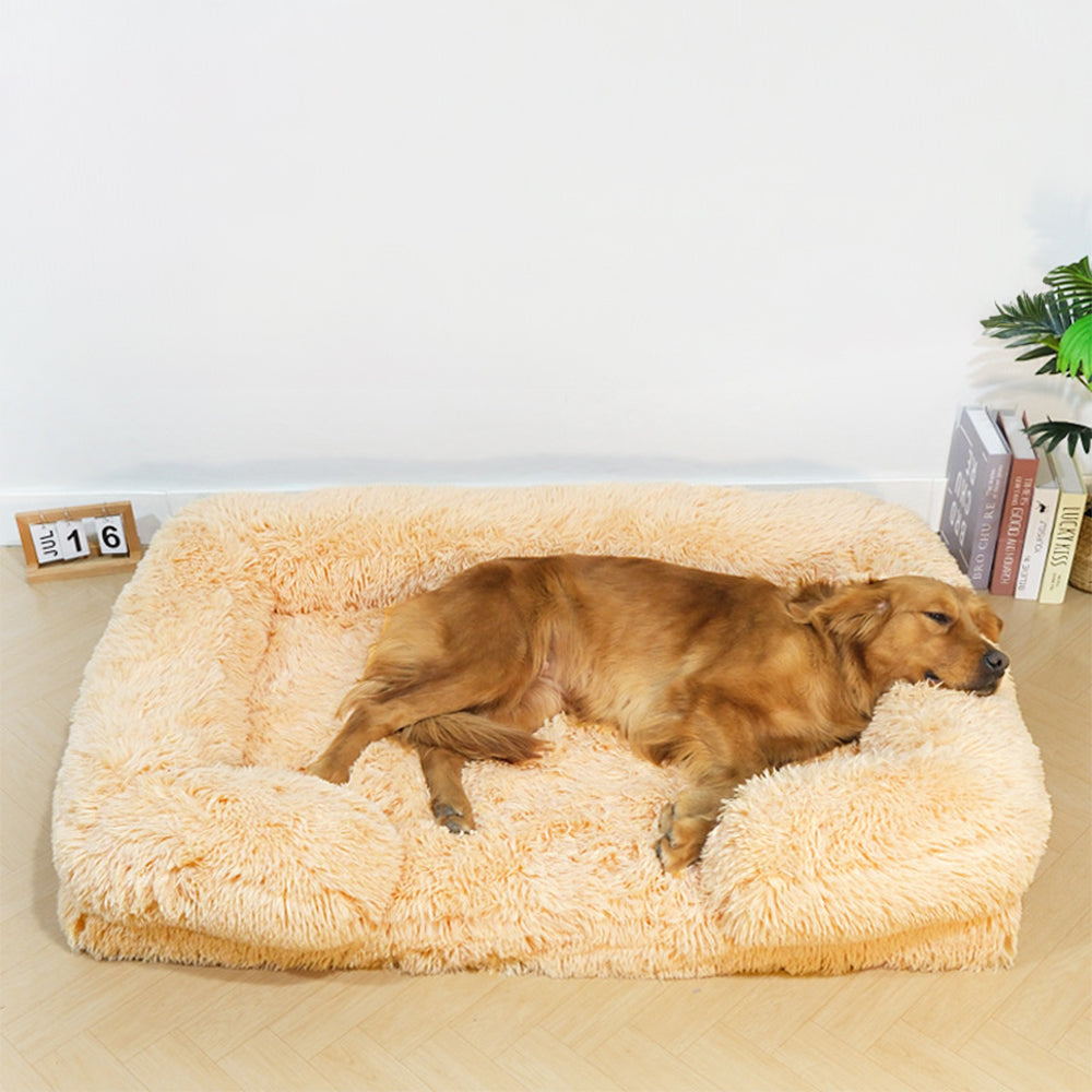 Plush Dog Bed Soft Supportive Easy to Clean Waterproof