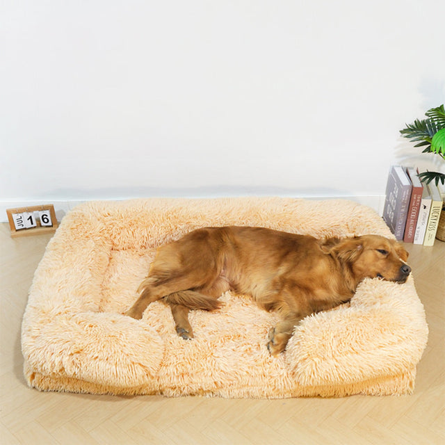 Plush Dog Bed Soft Supportive Easy to Clean Waterproof