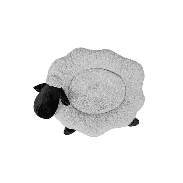 Sheep-Shaped Plush Pet Bed Cozy Playful Ultra-Soft Cotton Velvet