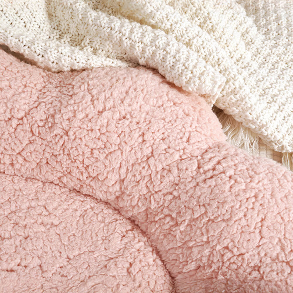 Sheep-Shaped Plush Pet Bed Cozy Playful Ultra-Soft Cotton Velvet