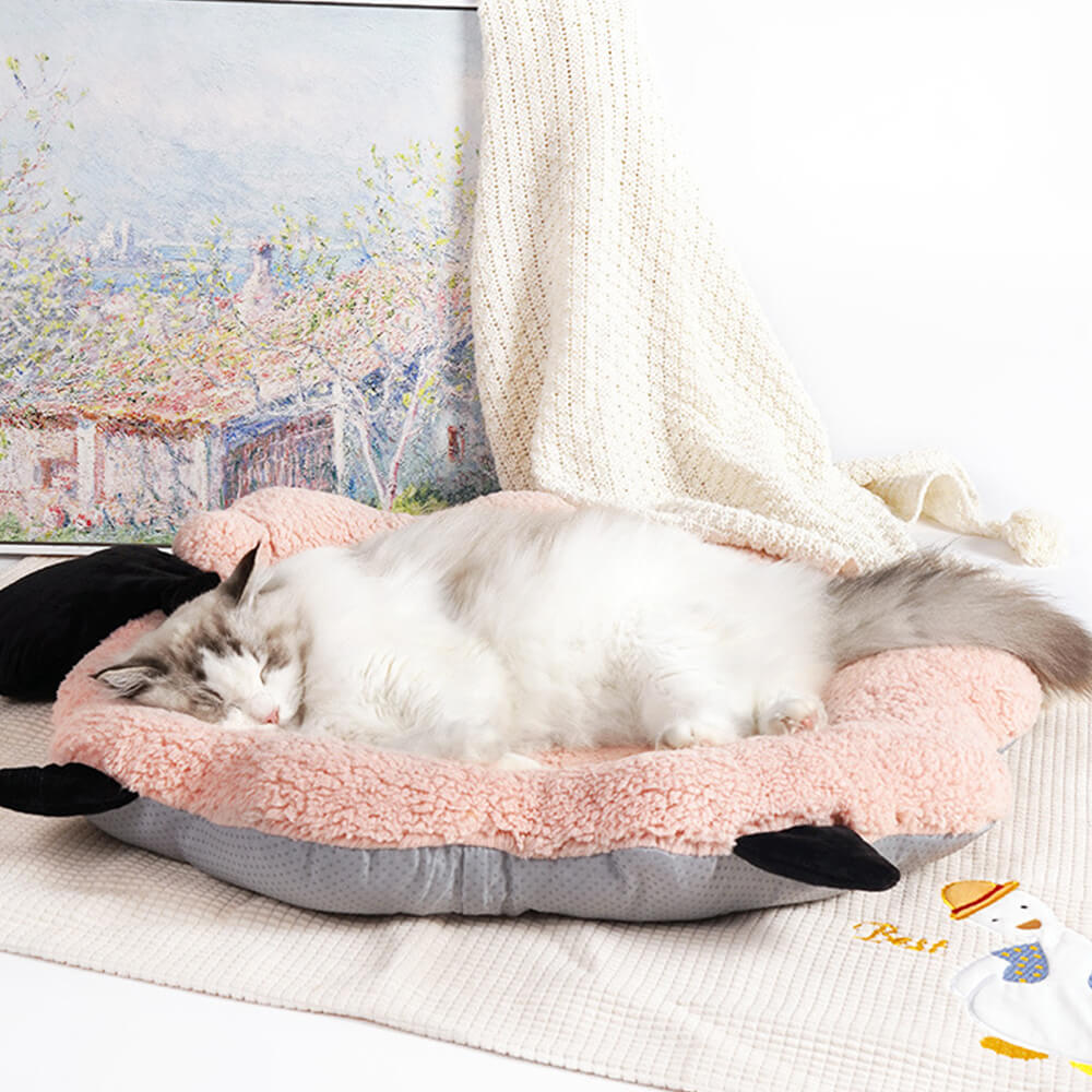 Sheep-Shaped Plush Pet Bed Cozy Playful Ultra-Soft Cotton Velvet
