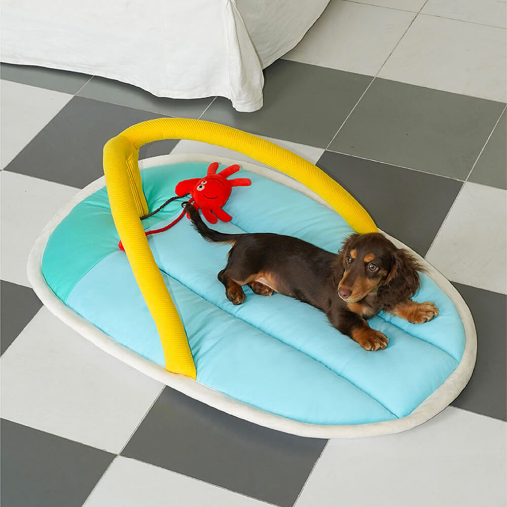 Summer-Themed Pet Bed Playful Comfortable Sandal Design