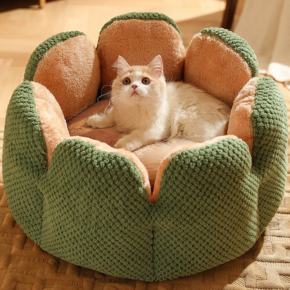 Cactus Shape Comfy Pet Bed Soft Coral Velvet Design