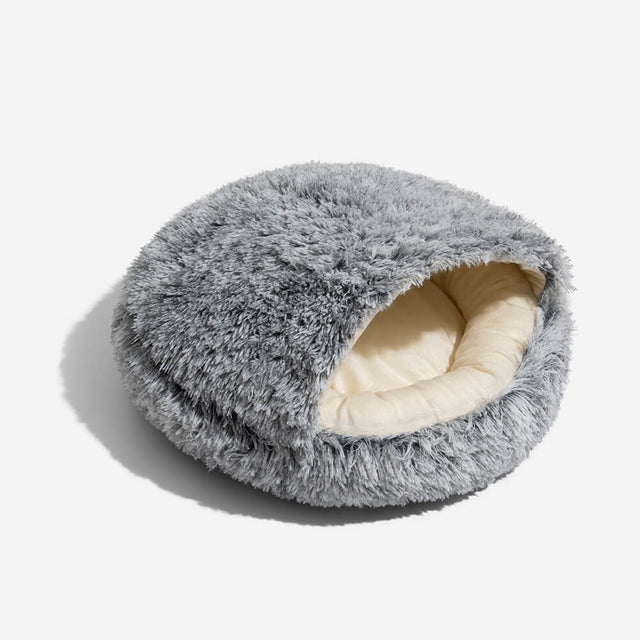 Cozy & Secure Semi-Enclosed Pet Bed Soft Cotton Fabric