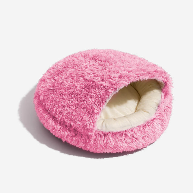 Cozy & Secure Semi-Enclosed Pet Bed Soft Cotton Fabric