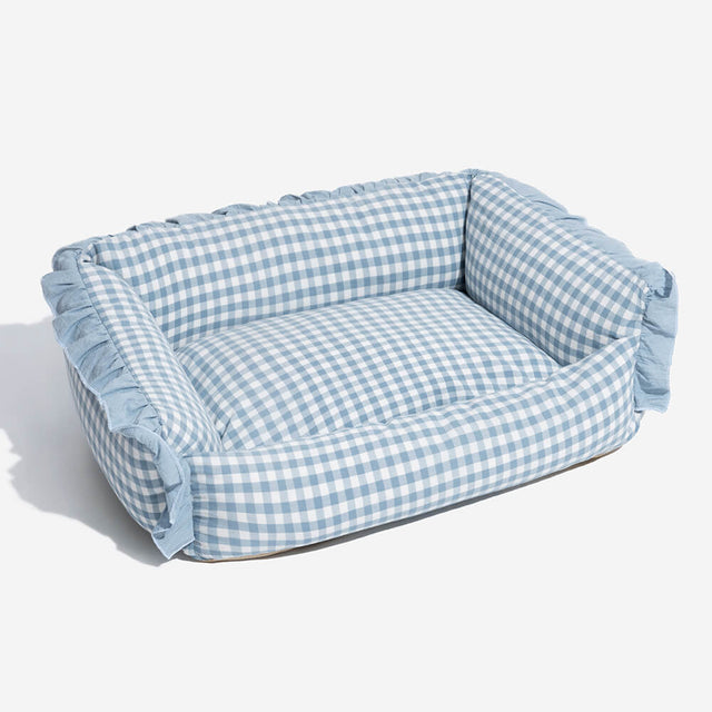 Soft Cotton Plaid Pet Bed Cozy Breathable Easy to Clean