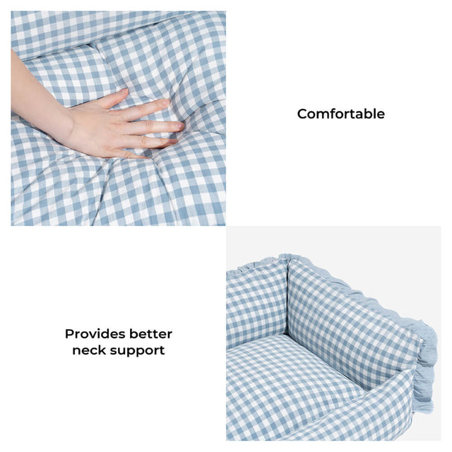Soft Cotton Plaid Pet Bed Cozy Breathable Easy to Clean