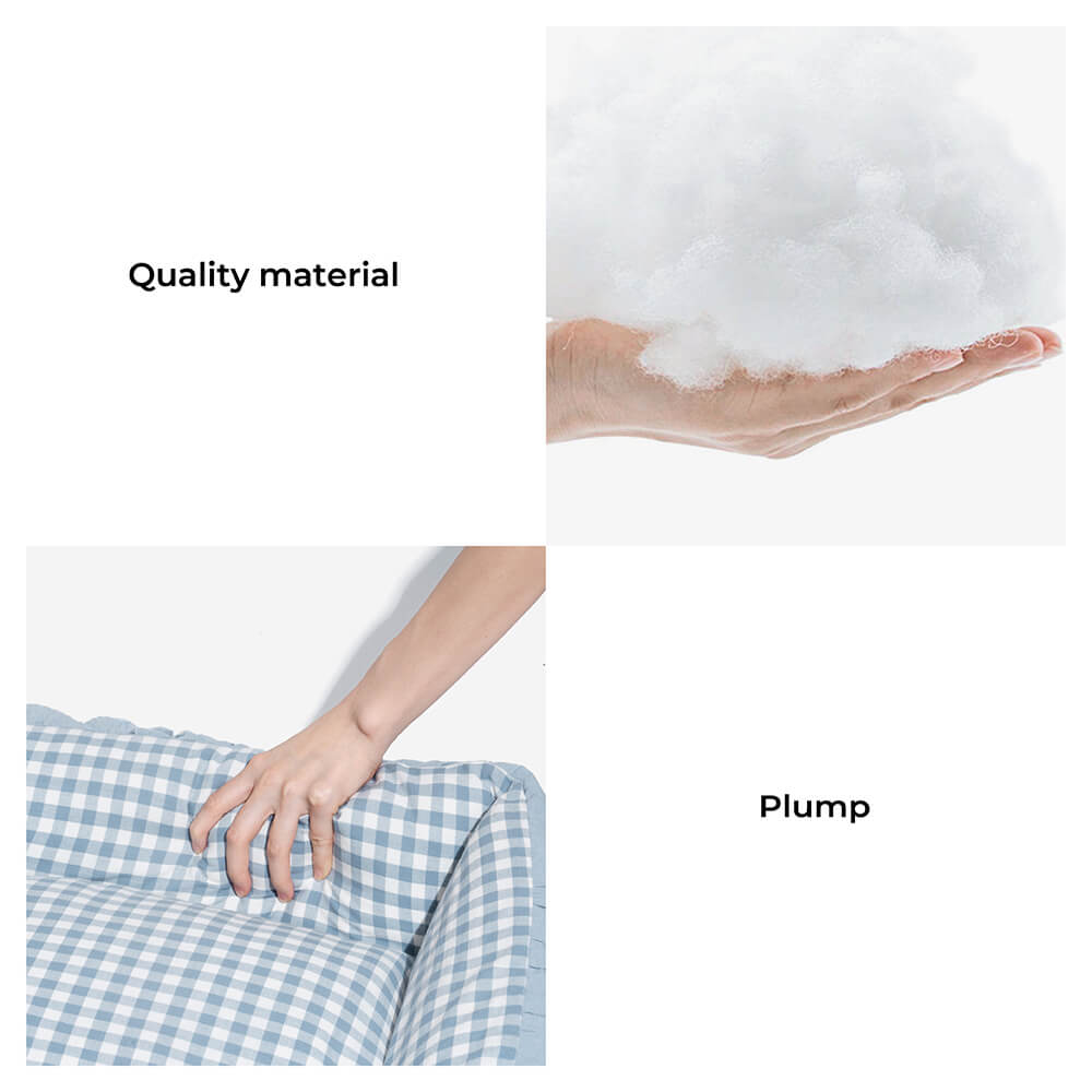 Soft Cotton Plaid Pet Bed Cozy Breathable Easy to Clean