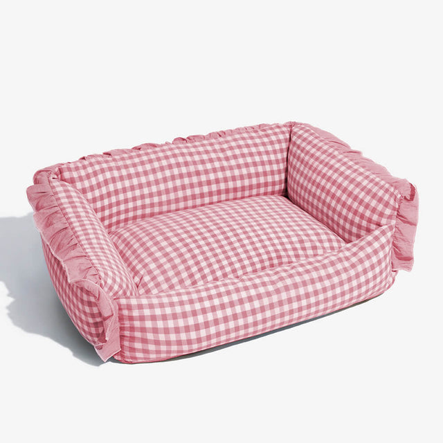 Soft Cotton Plaid Pet Bed Cozy Breathable Easy to Clean
