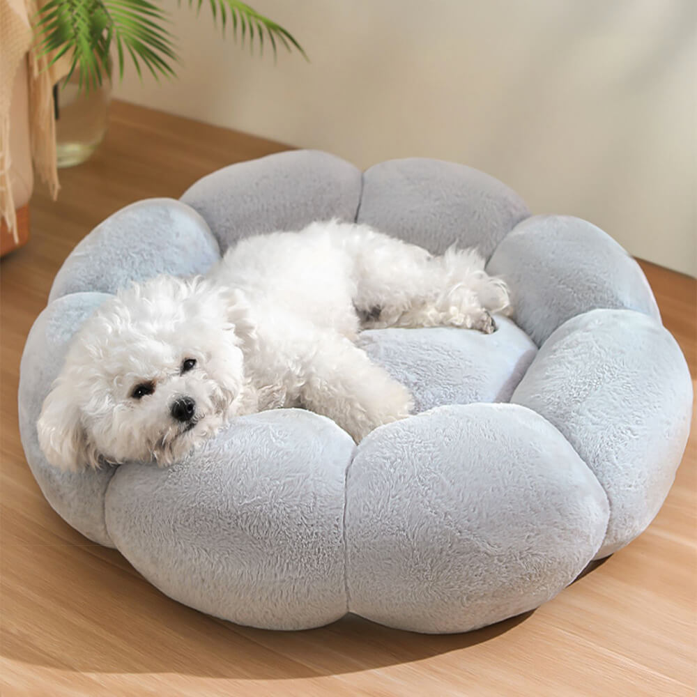 Flower Shaped Plush Pet Bed Cozy Supportive Stylish Design