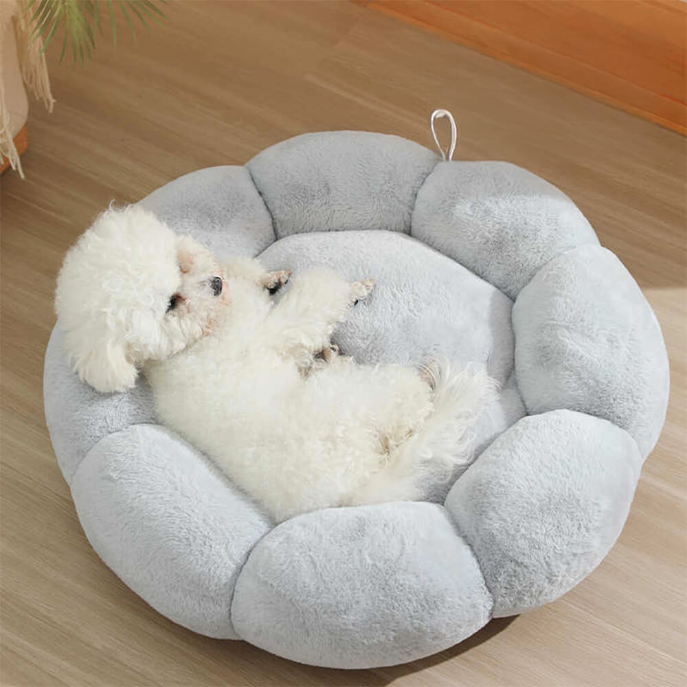 Flower Shaped Plush Pet Bed Cozy Supportive Stylish Design