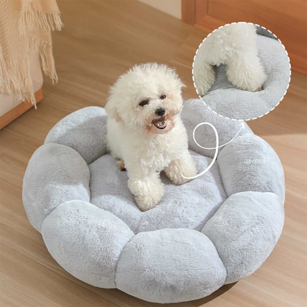 Flower Shaped Plush Pet Bed Cozy Supportive Stylish Design