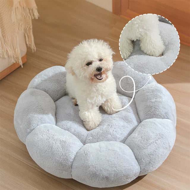 Flower Shaped Plush Pet Bed Cozy Supportive Stylish Design