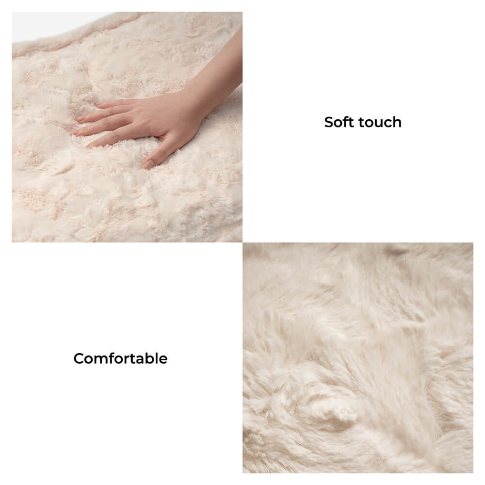 Warming Fluffy Round Cloud Dog Bed with Supportive Pillow