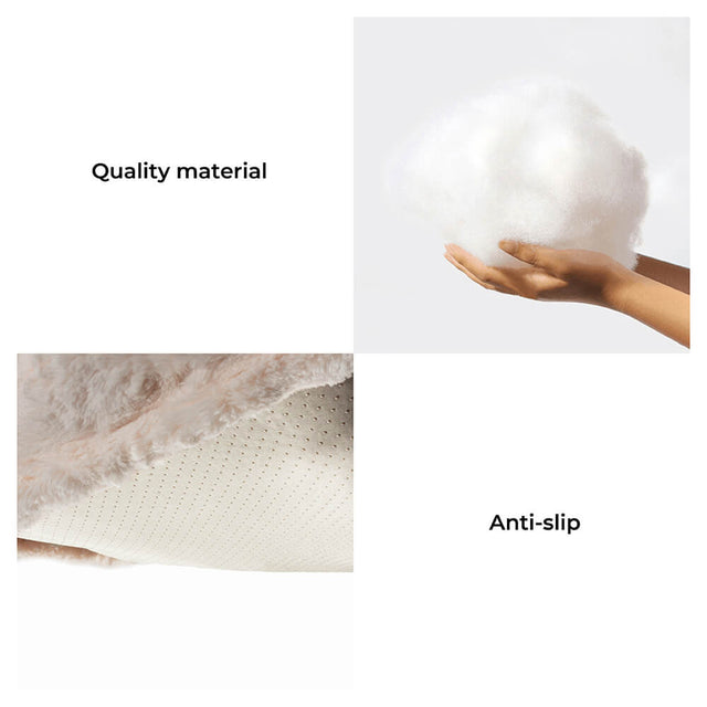 Warming Fluffy Round Cloud Dog Bed with Supportive Pillow