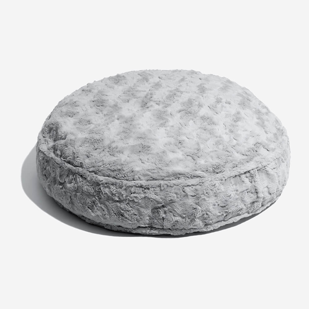 Warming Fluffy Round Cloud Dog Bed with Supportive Pillow