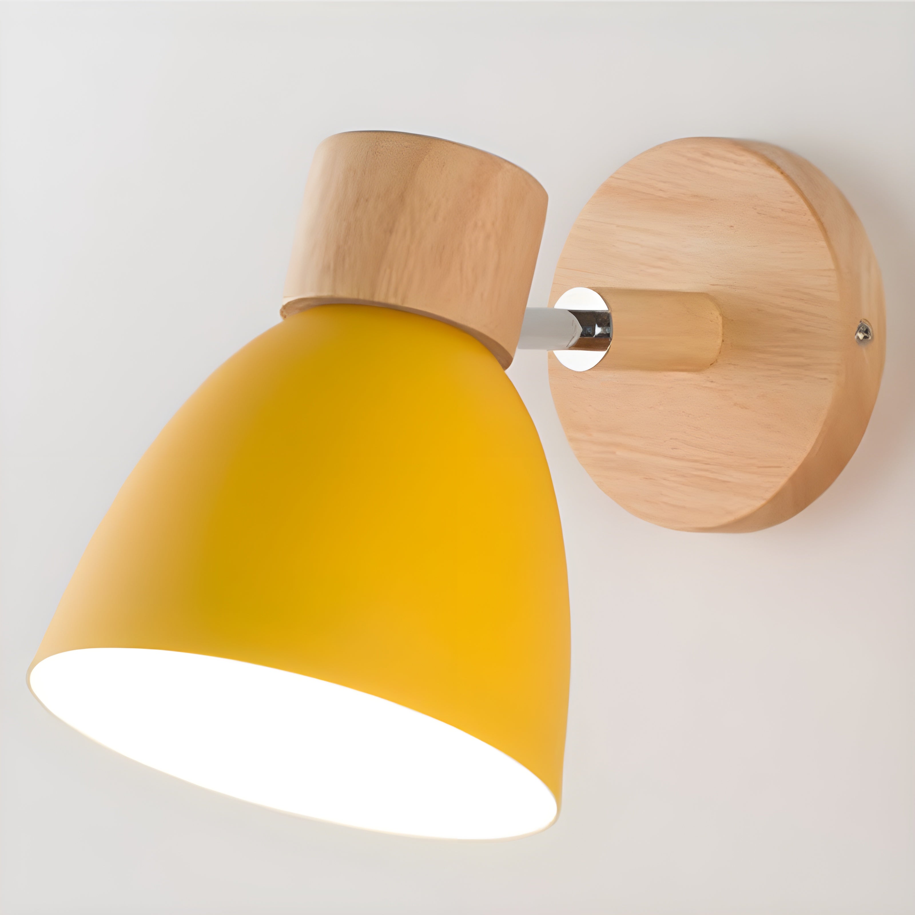 Wooden Nordic Wall Lamp with Switch for Cozy Bedroom