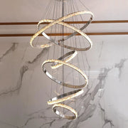 Oslo Chandelier – Modern Crystal LED Pendant Light with Stainless Steel Frame