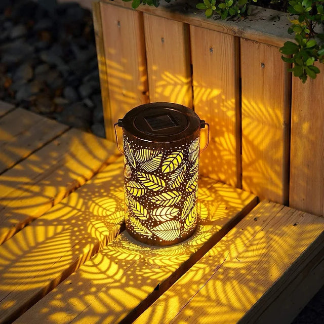 Luminous Leaf Lantern - Elegant Solar-Powered Design