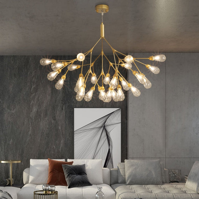 Inflorescence Ceiling Lamp - Nordic Luxury Copper LED Chandelier | Modern Lighting for Kitchens, Dining Rooms & Hallways