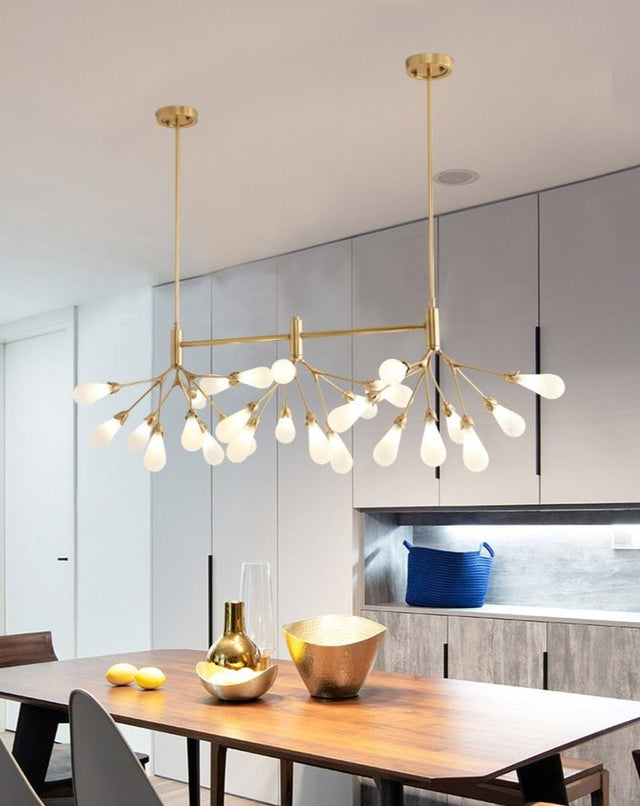 Inflorescence Ceiling Lamp - Nordic Luxury Copper LED Chandelier | Modern Lighting for Kitchens, Dining Rooms & Hallways