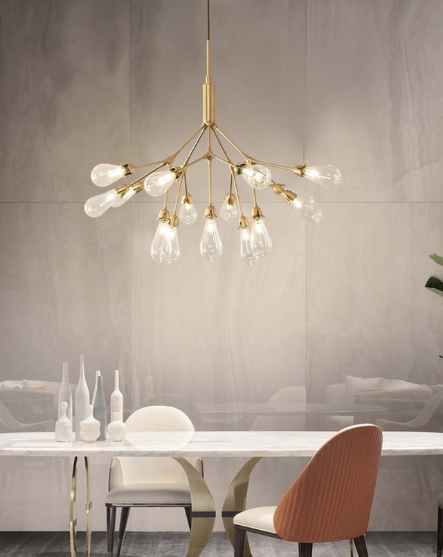 Inflorescence Ceiling Lamp - Nordic Luxury Copper LED Chandelier | Modern Lighting for Kitchens, Dining Rooms & Hallways