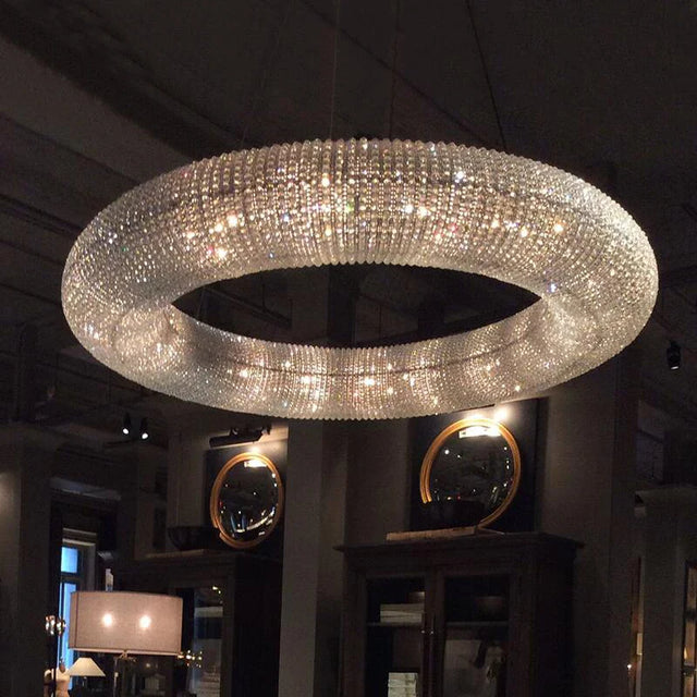 Ethereal Crystal LED Chandelier – Modern Silver & Gold K9 Crystal Light for Living Room & Dining