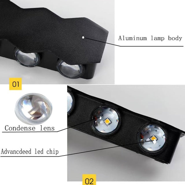 Zion - Hex Shaped Up/Down Outdoor Wall Light Black White