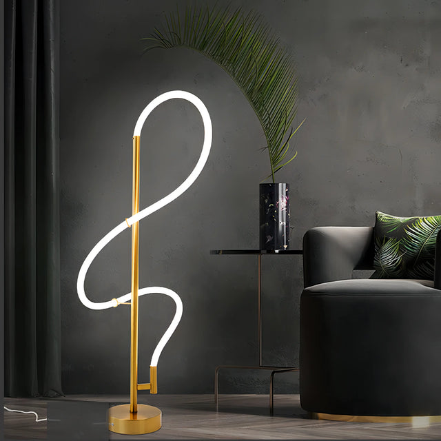 Oliver - Modern LED Swirl Floor Lamp with Energy-Efficient Design
