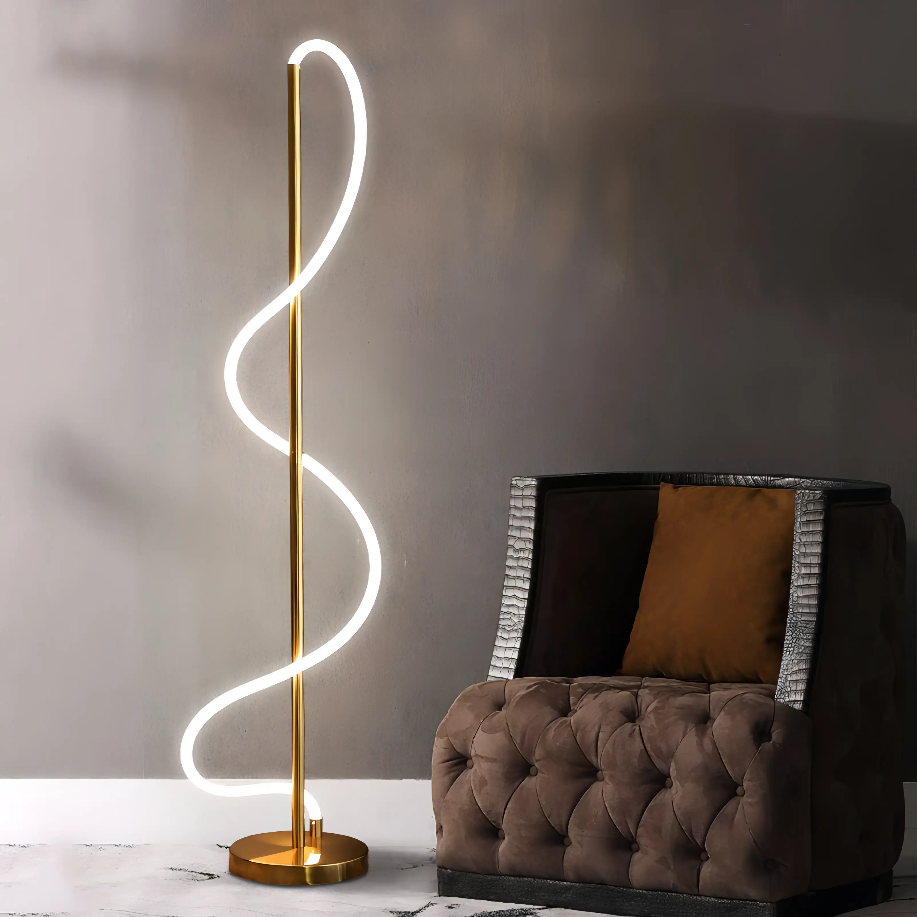 Oliver - Modern LED Swirl Floor Lamp with Energy-Efficient Design