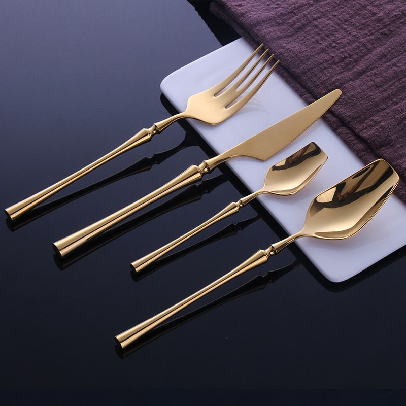  Venice Shine Gold Cutlery Set-2