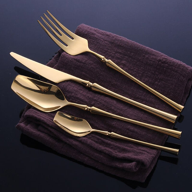  Venice Shine Gold Cutlery Set-4