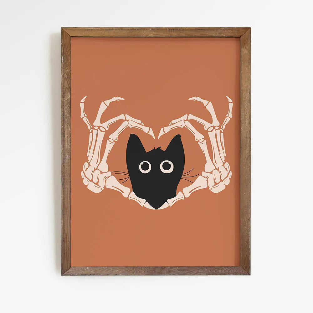 Halloween Cat Canvas Art Print - Spooky Pumpkin Design for Fall Home Decor 6