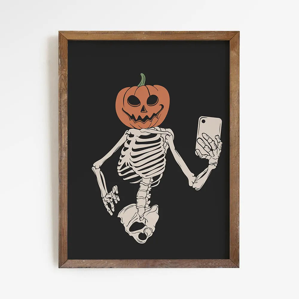 Halloween Cat Canvas Art Print - Spooky Pumpkin Design for Fall Home Decor 8