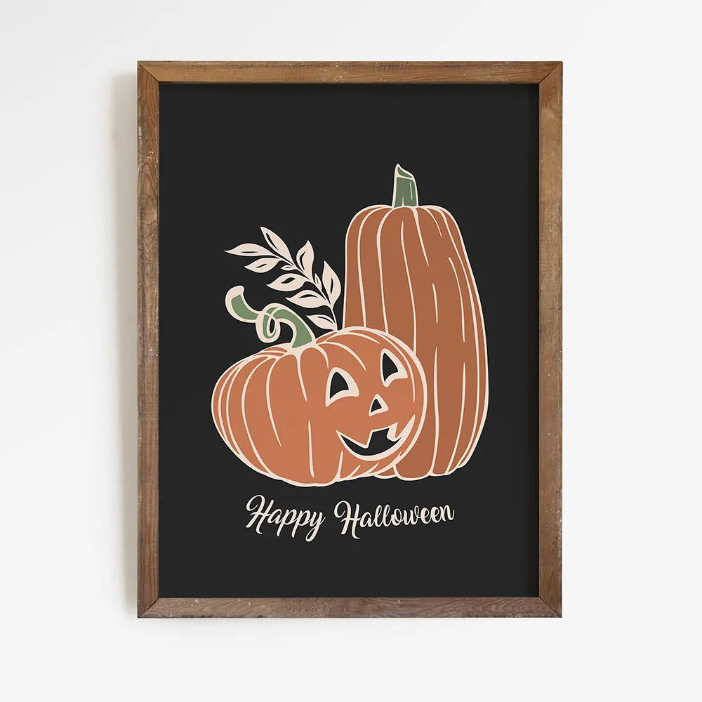 Halloween Cat Canvas Art Print - Spooky Pumpkin Design for Fall Home Decor 9