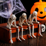 Halloween Skull Figurines Set – 3 Resin Skeleton Ornaments for Indoor and Outdoor Scary Halloween Decorations 1