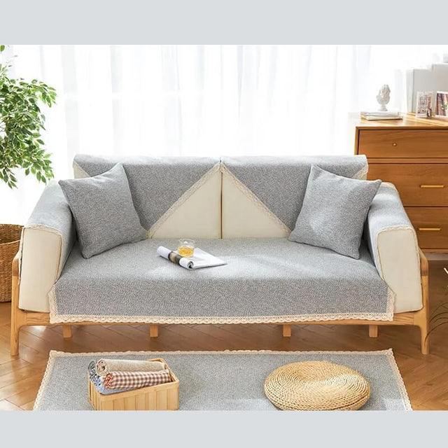 Hand-Woven Cotton Linen Non-Slip Couch Cover All Seasons