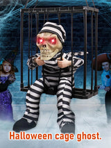 Haunted House Electric Cage Decor with Sound Control – Scary Halloween Prop for Outdoor Decorations 2