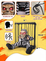 Haunted House Electric Cage Decor with Sound Control – Scary Halloween Prop for Outdoor Decorations 5