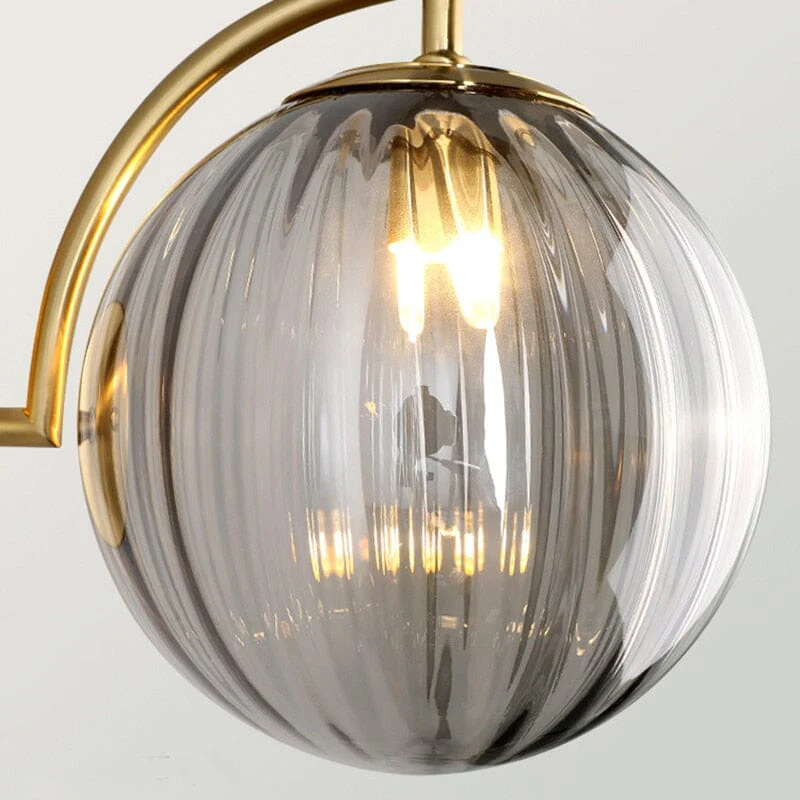 Modern Design Ball-Shaped Wall Bedside Sconce Lamp in Smoked Glass