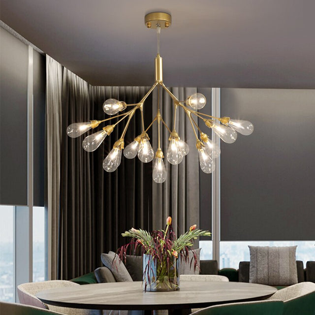 Inflorescence Ceiling Lamp - Nordic Luxury Copper LED Chandelier | Modern Lighting for Kitchens, Dining Rooms & Hallways