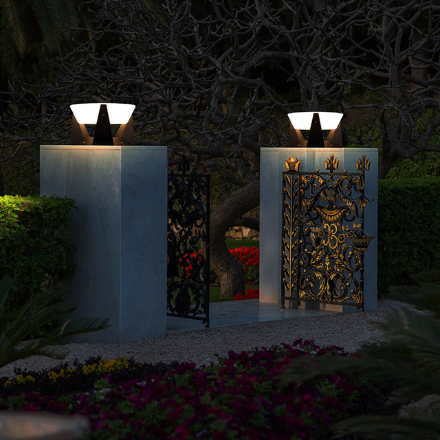 Solar-Powered Outdoor Column Light – Compact Durable Design