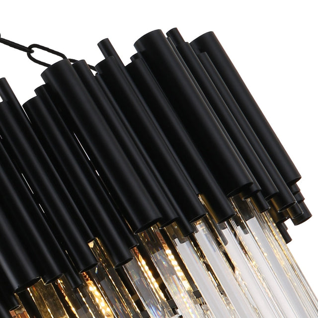 Majestic Chandelier – Luxury Crystal LED Pendant Light | Black Metal Frame & K9 Crystals