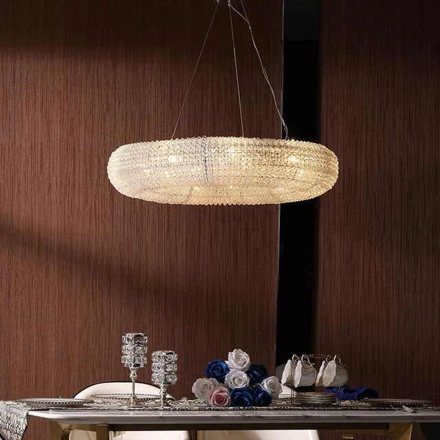 Ethereal Crystal LED Chandelier – Modern Silver & Gold K9 Crystal Light for Living Room & Dining