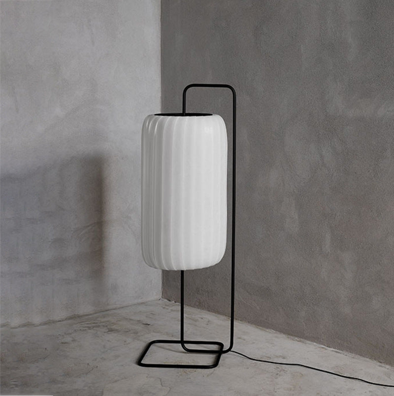 Modern Silk Japanese-Style Floor Lamp with Soft LED Illumination