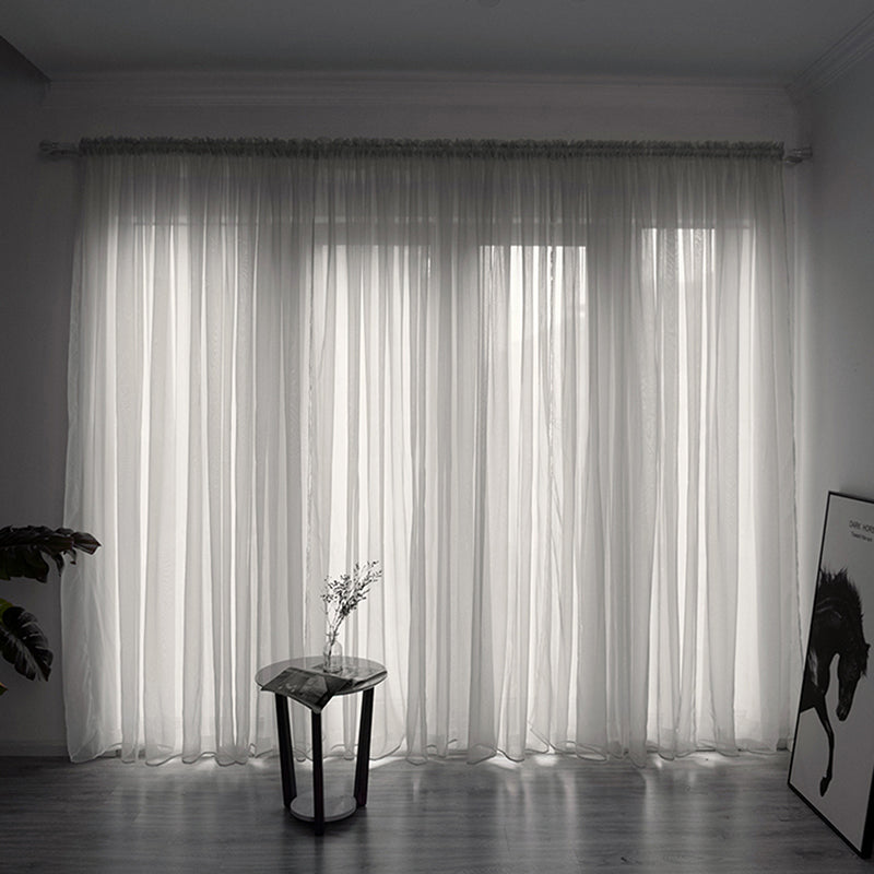 Solid Voile Window Curtain - Lightweight Polyester Design
